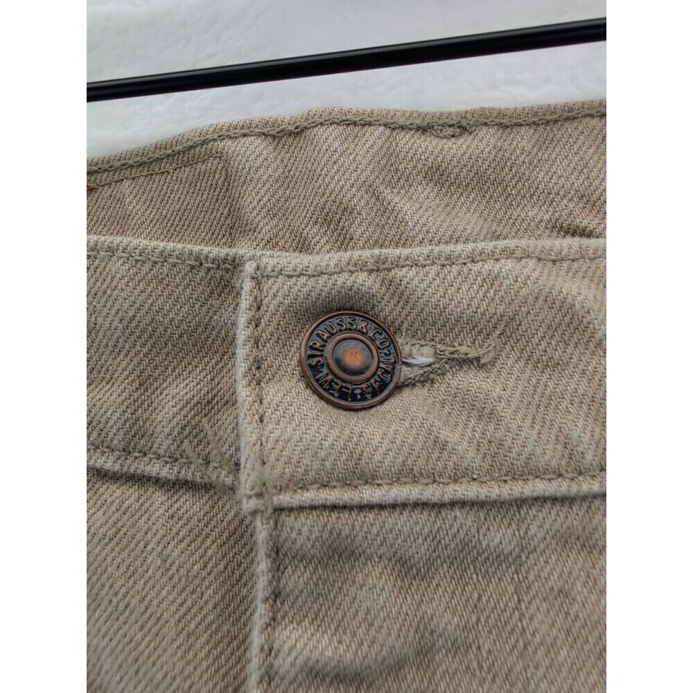 VTG 90s Levi's 550 Made in USA Orange Tab Relaxed Sandstone Tan Jeans 36x30 - Picture 2 of 14